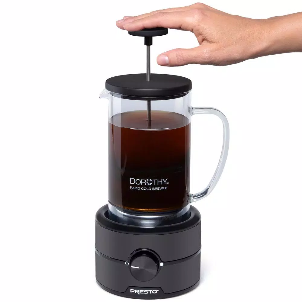 Presto Dorothy Rapid Cold Brew Coffee Maker, 5-Cup 22 oz. Whirlpool Extraction, Black
