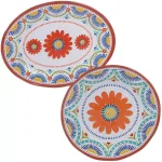 Certified International Vera Cruz 2-Piece Melamine Platter Set, Mexican Patterned Serving Platters thumbnail 1