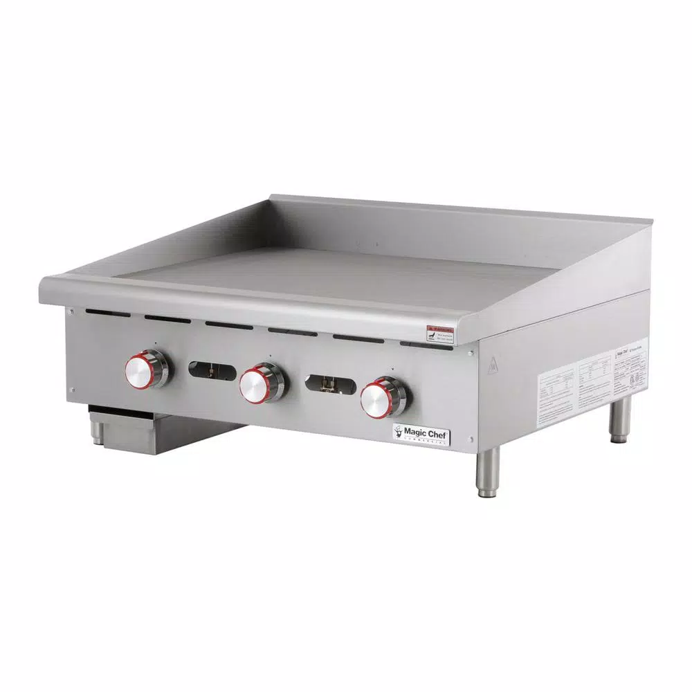 Magic Chef 48 in. Natural Gas Commercial Countertop Griddle, Stainless Steel