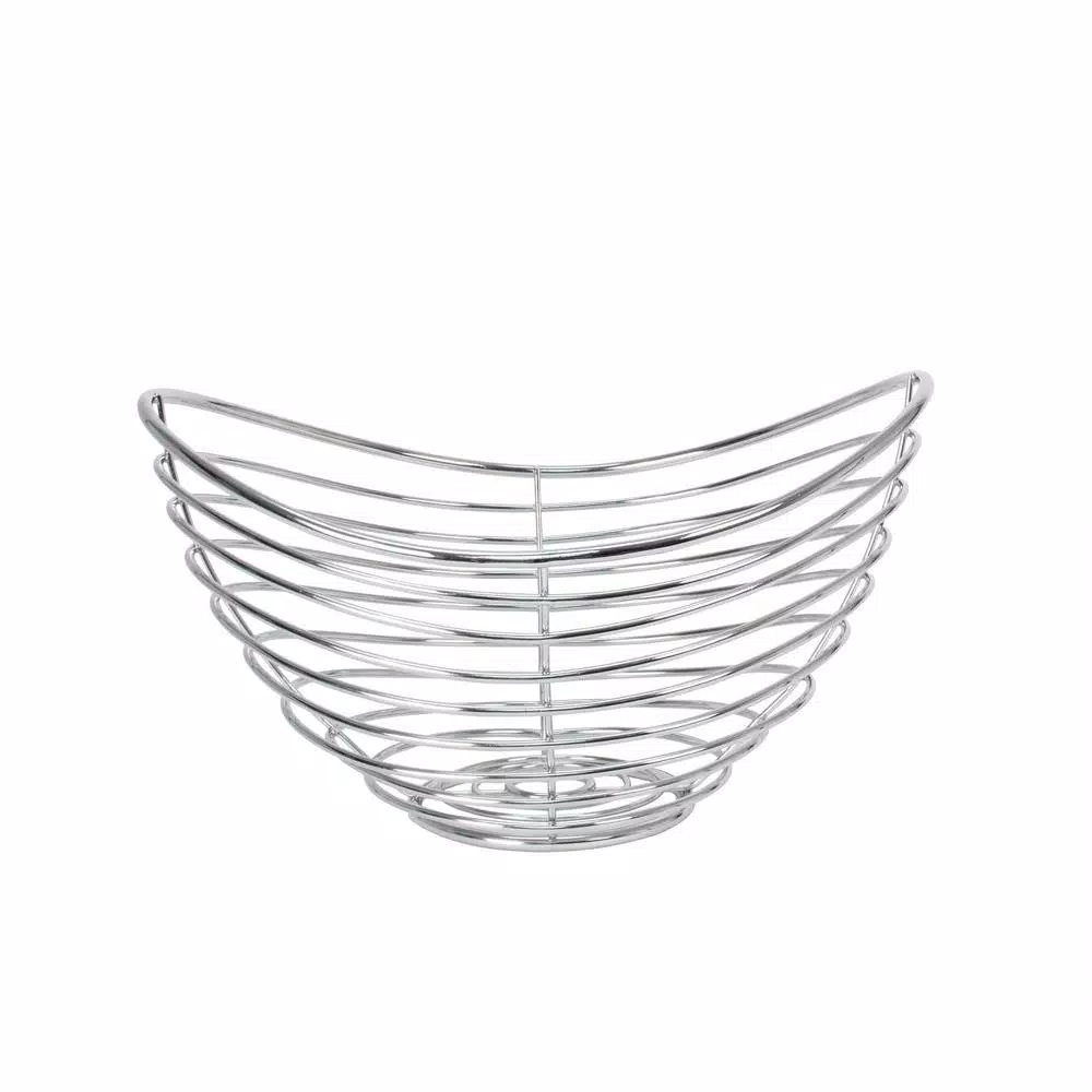 Spectrum Opus Chrome Steel Fruit Bowl - Decorative Countertop Produce & Bread Basket