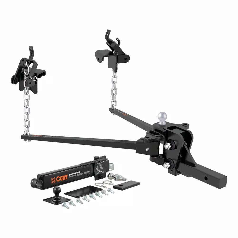 CURT Short Trunnion Bar Weight Distribution Hitch Kit, 10,000-15,000 lbs. GTW, 28-3/8 in. Bars