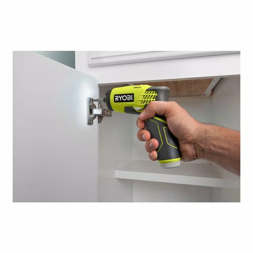 RYOBI TEK4 4V Lithium-Ion Cordless Electric Screwdriver Kit with Battery and Charger