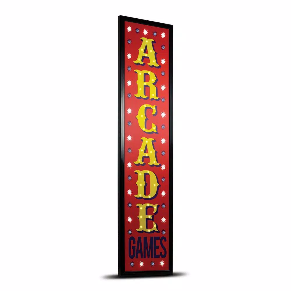 Crystal Art Gallery Arcade Games Framed LED Sign - Retro Marquee Wall Decor