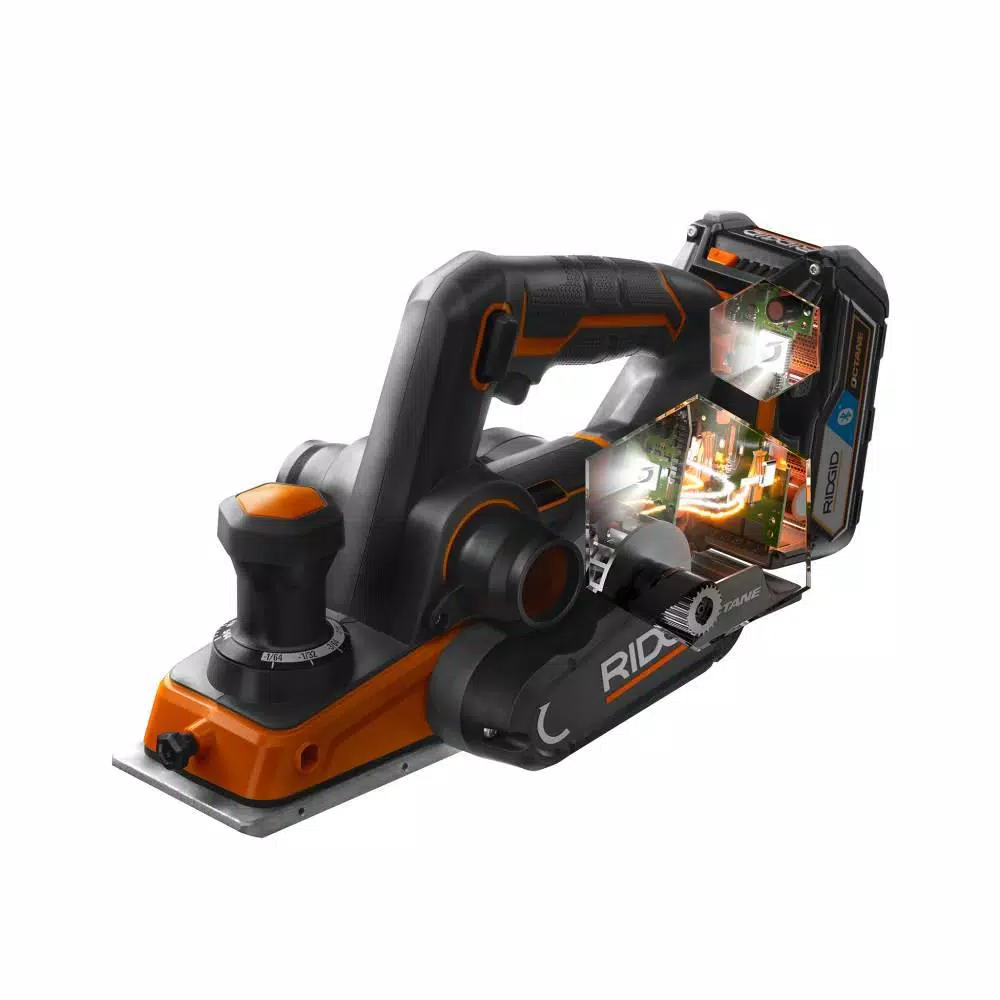 RIDGID 18V OCTANE Cordless Brushless 3-1/4 in. Hand Planer Kit with 4.0 Ah Battery and Charger