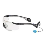 SoundShield ReadyMax SoundShield Men's Sport Safety Glasses with Retractable NRR 25dB PermaPlug Earplugs, Black thumbnail 1