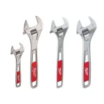 Milwaukee 4-Piece Adjustable Wrench Set, SAE, Chrome Plated thumbnail 1