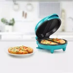 HOLSTEIN HOUSEWARES Holstein 4-Egg Omelette Maker, 2-Section Non-Stick Egg Cooker in Teal and Stainless Steel thumbnail 5