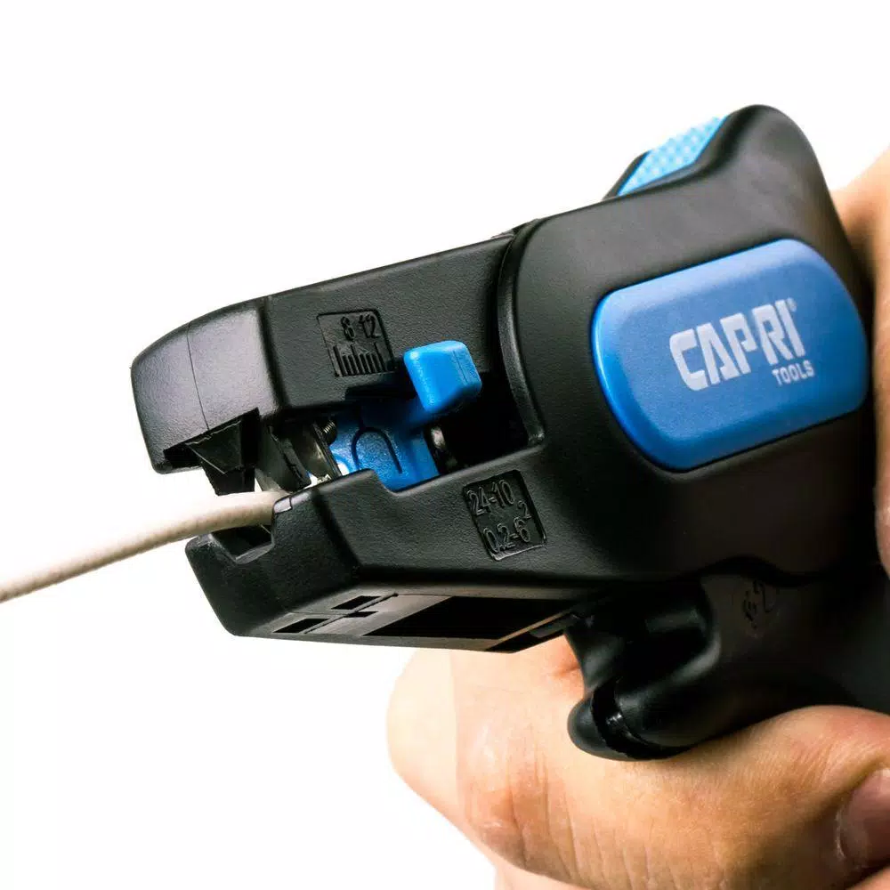 Capri Tools Automatic Wire Stripper and Cutter, 10-24 AWG, Pistol Grip Hand Tool