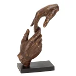 LITTON LANE The Connecting Hands Decorative Figurine - 12 in. Polystone Sculpture with Tarnished Bronze Finish thumbnail 2