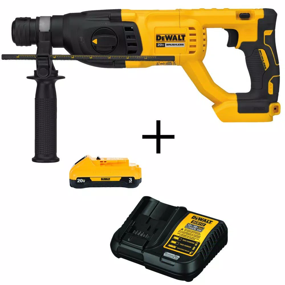 DEWALT 20V MAX XR Brushless 1 in. SDS Plus D-Handle Rotary Hammer Kit with (1) 3.0Ah Battery