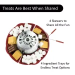 Brentwood Appliances Indoor Electric S'mores Maker with 4 Trays and 4 Roasting Forks, Silver/Red thumbnail 3