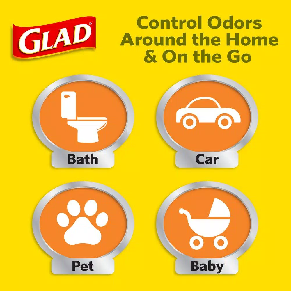 Glad OdorShield Small Trash Bags, 4 Gal, Fresh Clean Scent, Quick-Tie, 26-Count (2-Pack)