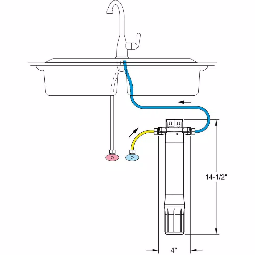 EcoPure Main Faucet Undersink Drinking Water Filtration System
