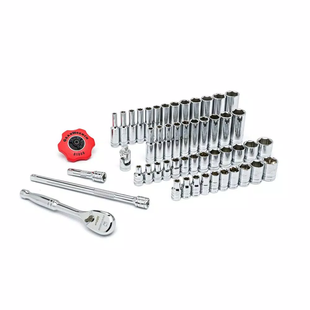 GearWrench 1/4 in. 120XP SAE/Metric 51-Piece Standard and Deep Socket Set