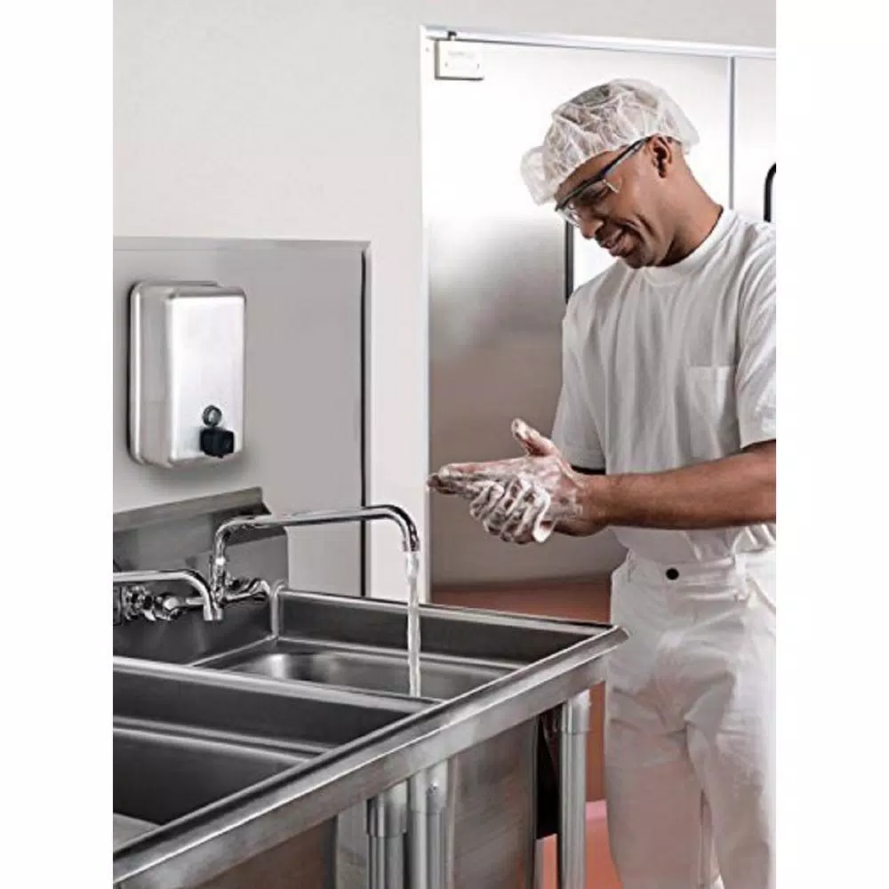 Alpine Industries Alpine 1200ml Stainless Steel Manual Liquid Soap Dispenser - Surface Mount
