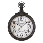LITTON LANE 39 in. Vintage Wood Wall Clock with Ebony Finish and Distressed White Dial thumbnail 2