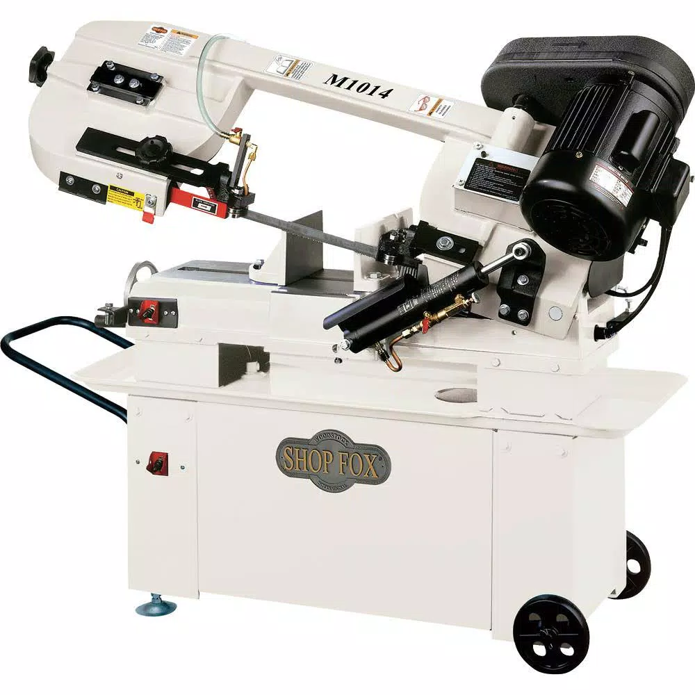 Shop Fox 7 in. x 12 in. Metal Cutting Vertical Bandsaw with Stand, 1 HP, 4-Speed