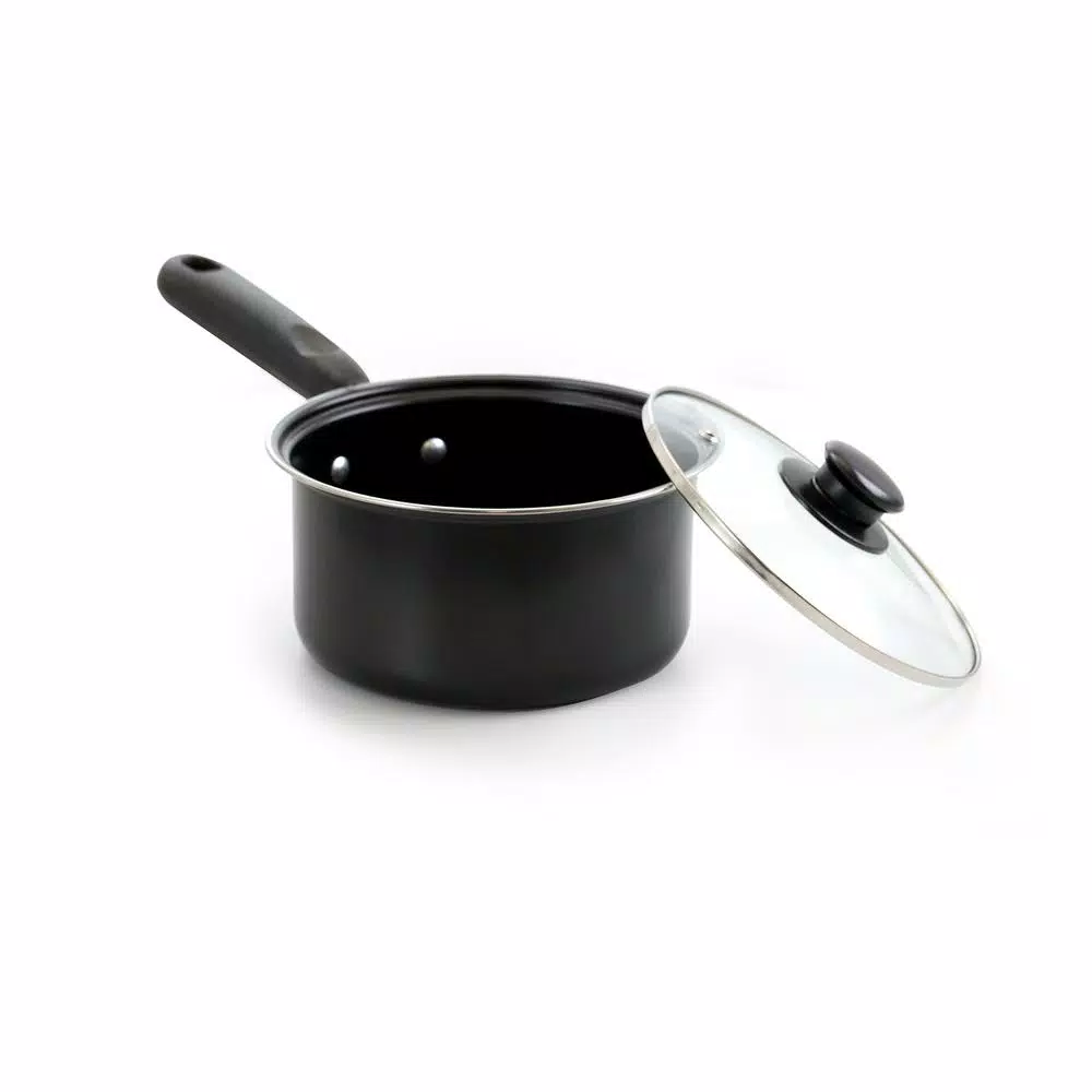 Better Chef 7-Piece Deluxe Nonstick Aluminum Cookware Set, Black