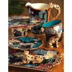Certified International Tre Sorelle Studios Exotic Jungle 17 in. 3-D Rectangular Ceramic Platter with Handles thumbnail 3