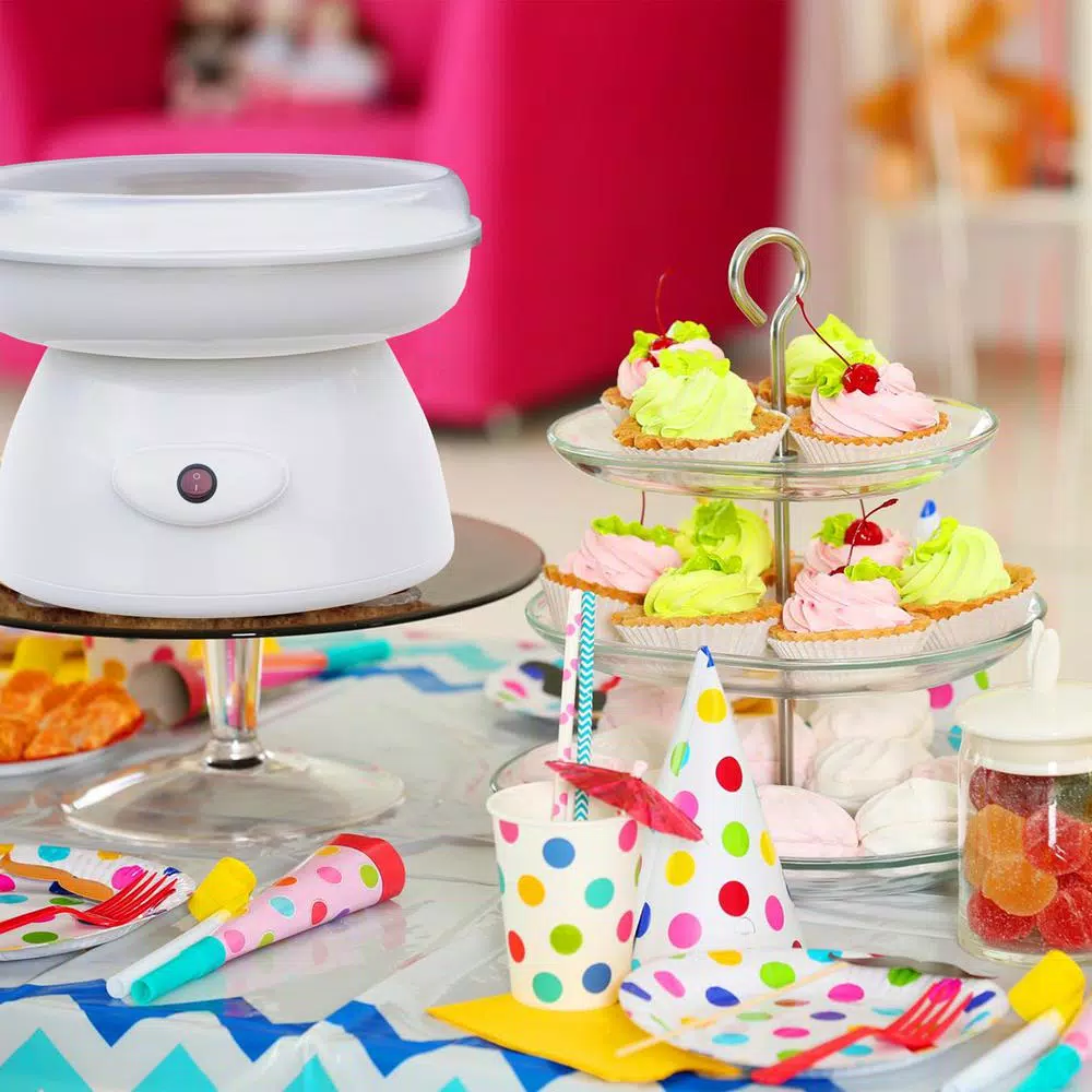 Chef Buddy White Countertop Cotton Candy Machine, 450W