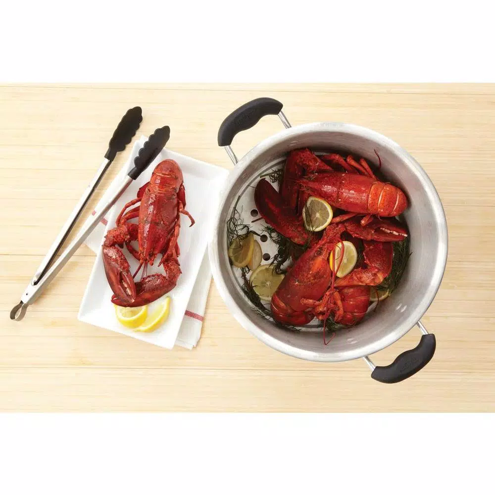 IMUSA 8 Qt. Aluminum Stovetop Steamer with Tempered Glass Lid