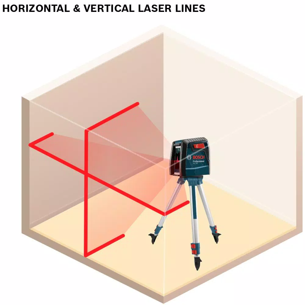 Bosch GLL30-RT Factory Reconditioned Self-Leveling Cross-Line Laser Level Kit, 30 ft.