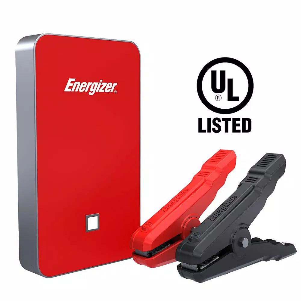 Energizer 7500mAh Lithium Jump Starter and 2.4A USB Power Bank, 500 Amp Peak
