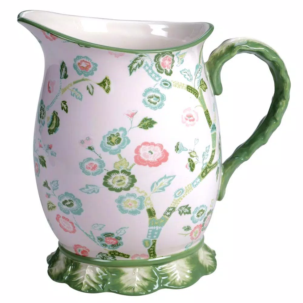 Certified International English Garden 96 oz. Multicolored Earthenware Pitcher