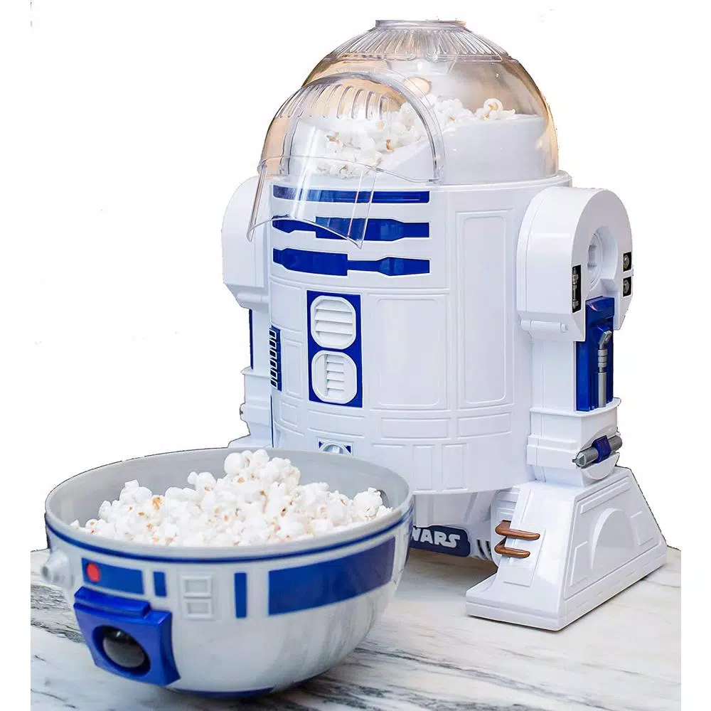 Uncanny Brands Star Wars R2-D2 Hot Air Popcorn Maker, 2 oz. Kernel Capacity, Blue/White