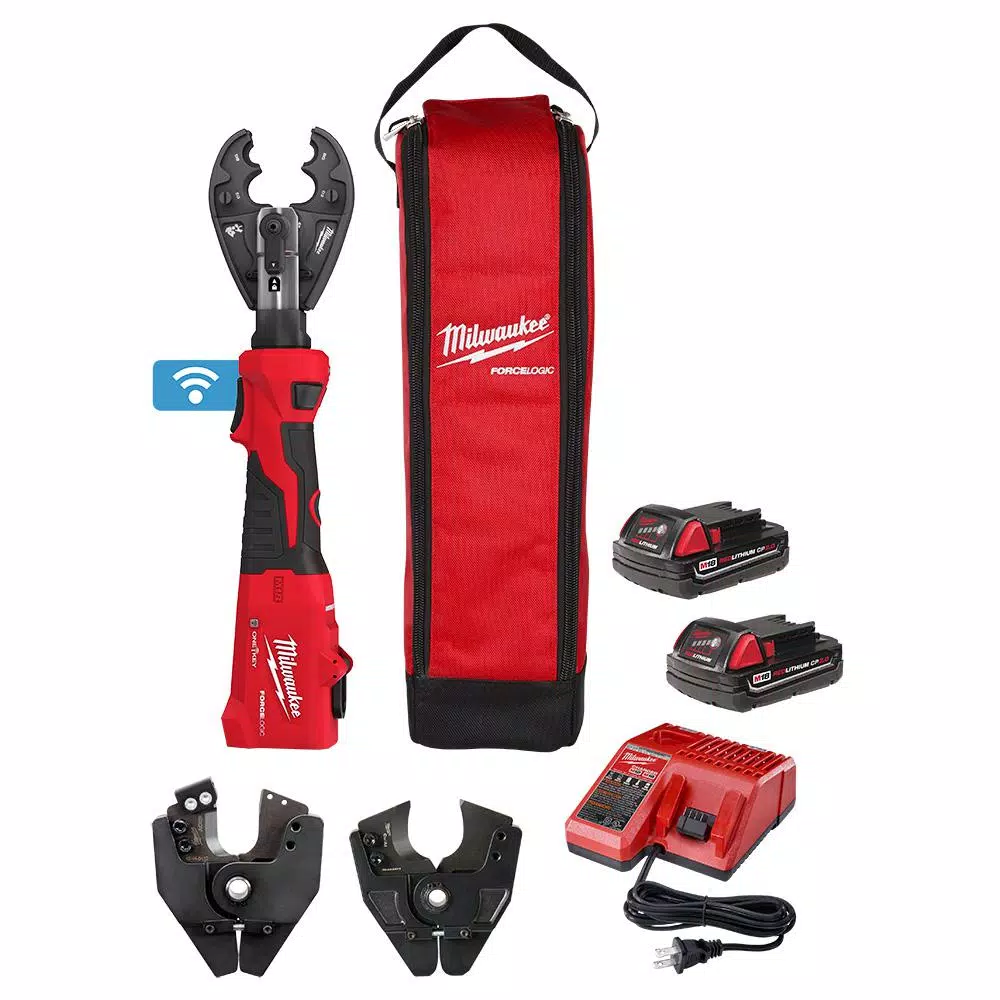 Milwaukee M18 FORCE LOGIC 6-Ton Cordless Utility Crimping Kit with BG-D3 Jaw