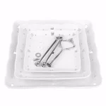 MALACASA 3-Tiered White Porcelain Square Cupcake Tower Stand - Elegant Dessert Serving Tray thumbnail 4