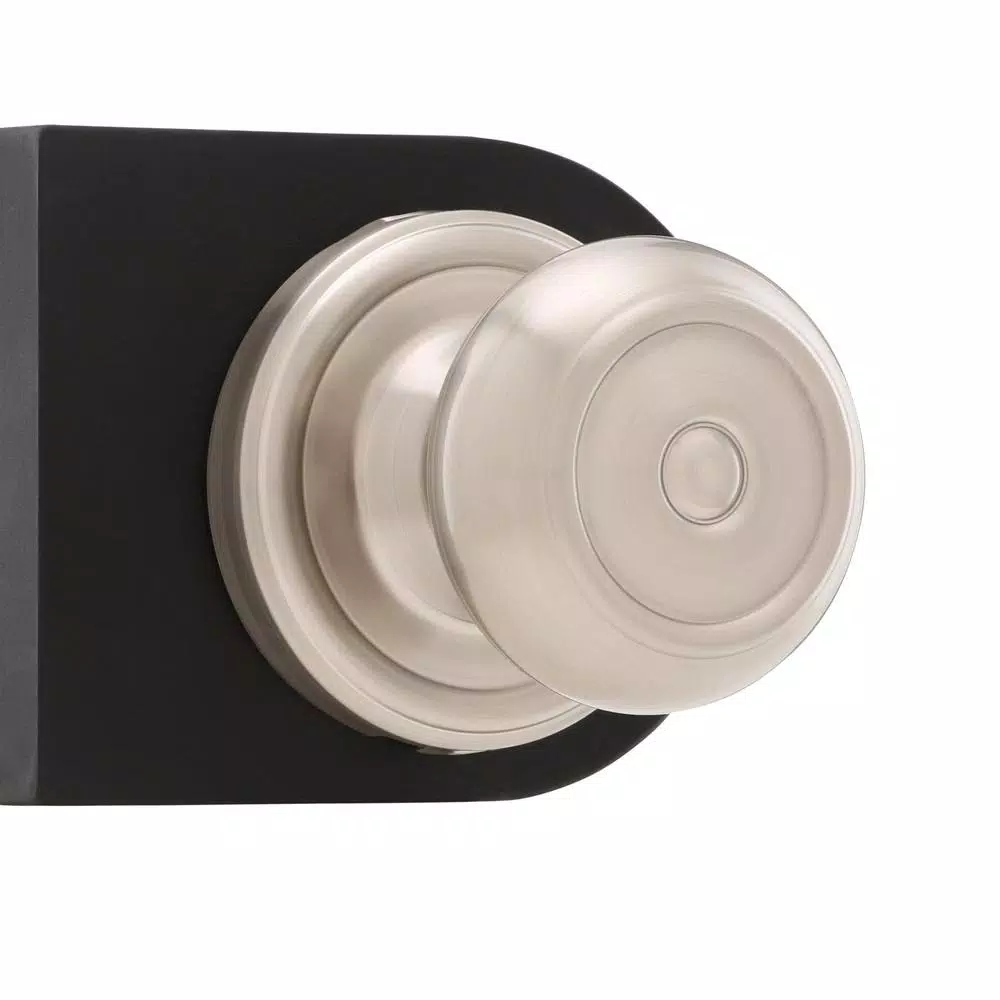 Weslock Savannah Satin Nickel Half-Dummy Door Knob with Push-Button Privacy Lock
