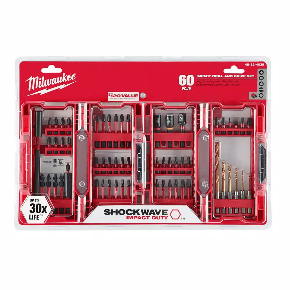 Milwaukee SHOCKWAVE 120-Piece High Speed Steel Impact Duty Drill and Drive Bit Set