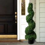 Pure Garden 50 in. Artificial Boxwood Spiral Topiary Tree thumbnail 2