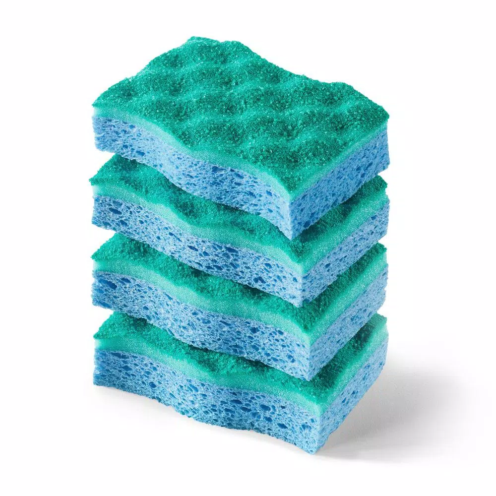O-Cedar Multi-Use No Scratch Scrunge Scrubber Sponge, 4-Pack
