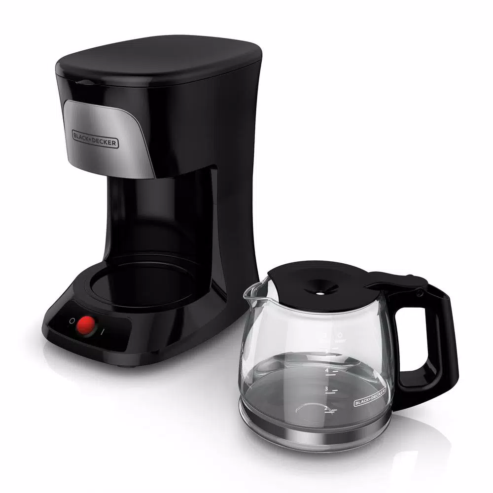 BLACK+DECKER 5-Cup Drip Coffee Maker, Compact Black Coffeemaker