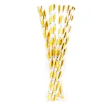 Sugar Plum Party SugarPum Confetti 50-Piece Gold and White Assorted Disposable Paper Straws thumbnail 2
