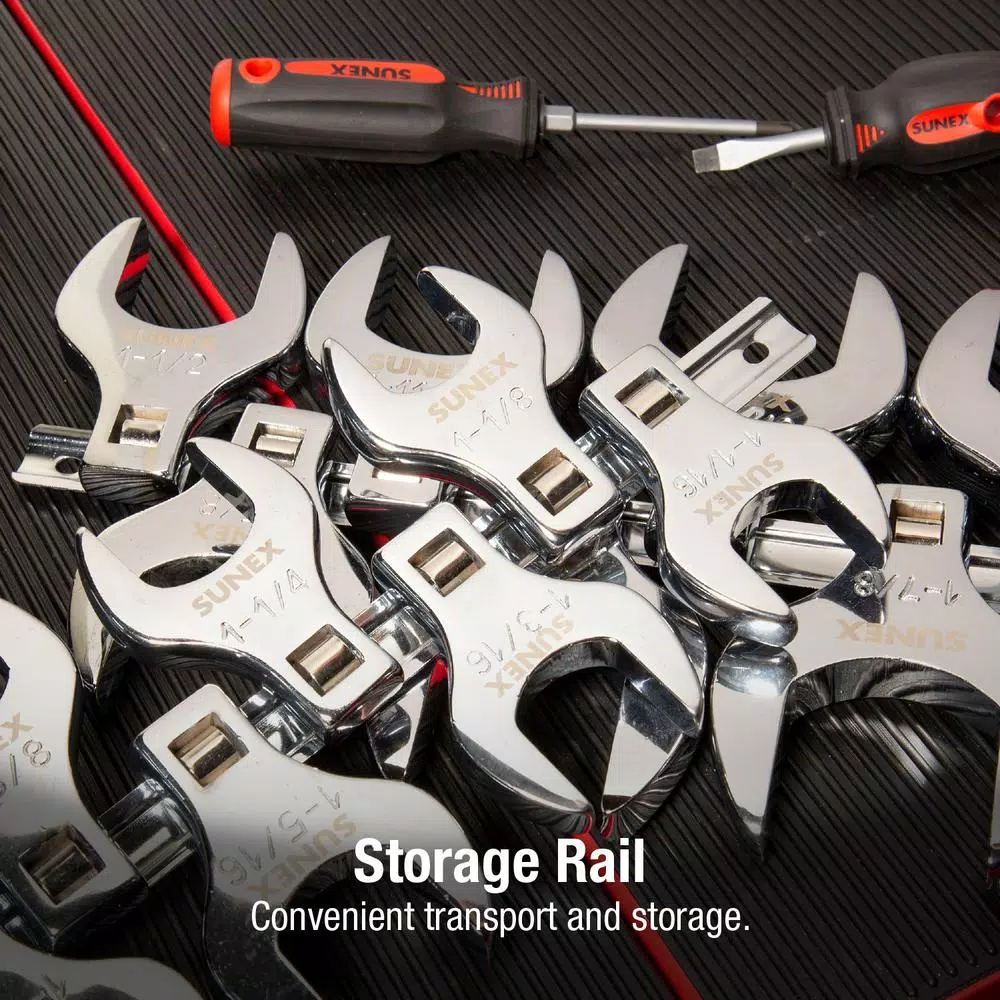 Sunex Tools 1/2 in. Drive Jumbo SAE Crowfoot Wrench Set, 14-Piece