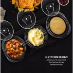 OVENTE 3-Station Slow Cooker and Buffet Server, 4.5 Qt. Silver Stainless Steel thumbnail 8