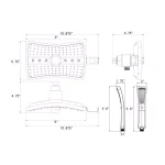 AKDY 9 in. Dual Shower Head and Handheld Wand Combo, 4 Spray Modes, Antique Bronze thumbnail 10