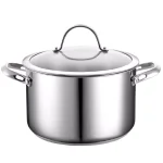 Cooks Standard 6 Qt. Stainless Steel Stock Pot with Tempered Glass Lid thumbnail 1