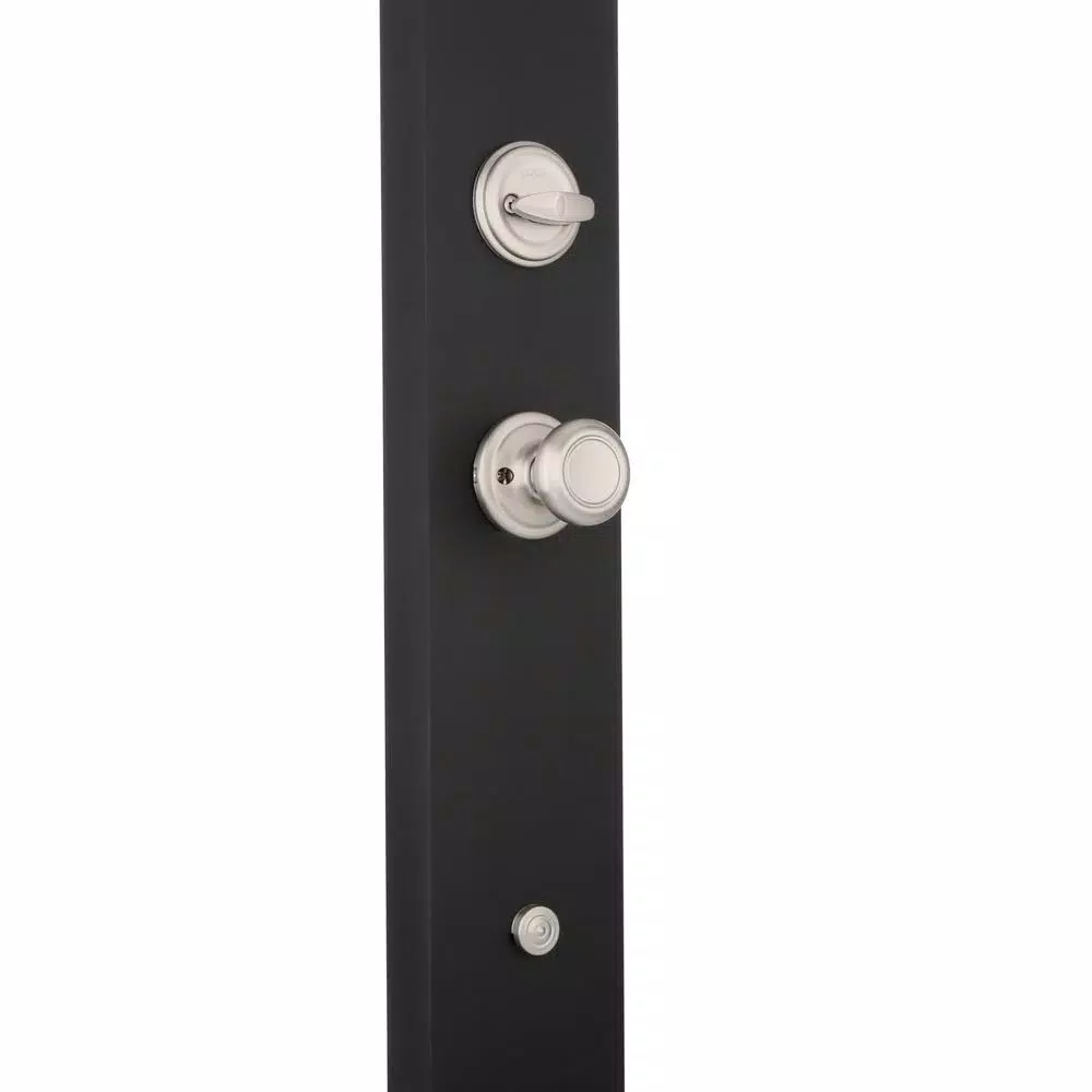 Kwikset Hawthorne Satin Nickel Single Cylinder Handleset with Cameron Knob and SmartKey Security