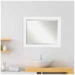 Amanti Art Corvino 33 in. W x 27 in. H Rectangular Beveled Edge Bathroom Vanity Mirror, Satin White thumbnail 7