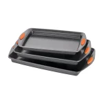Rachael Ray Yum-o! Nonstick Bakeware 3-Piece Cookie Sheet Set, Carbon Steel thumbnail 1
