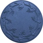 Bungalow Flooring Aqua Shield WaterHog 35 in. Round Reindeer Run Christmas Tree Mat, Navy Blue thumbnail 1