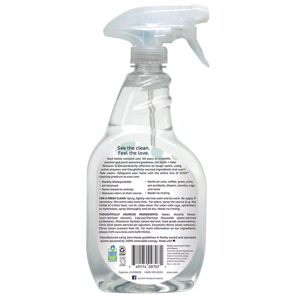 ECOS 22 oz. Trigger Spray Stain and Odor Remover - Enzyme and Lemon Oil Formula