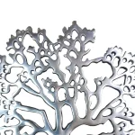 Benjara Modern Silver and Black Aluminum Tree Sculpture Decor with Block Base thumbnail 2