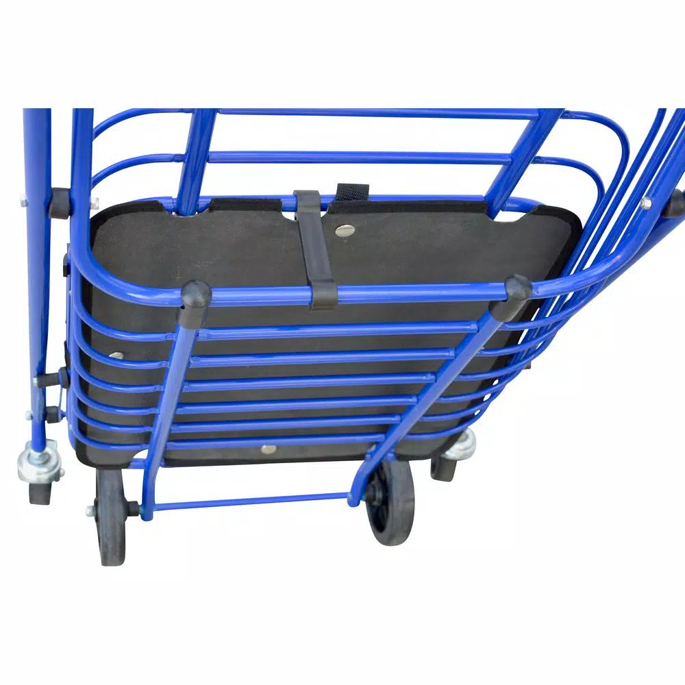 Milwaukee Steel Blue Shopping Cart with Accessory Basket - 50 lb Capacity