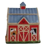 Certified International Clover Farm 3-D Barn Cookie Jar, 128 oz. Multi-Colored Earthenware thumbnail 1