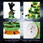 Costway 11.5 in. Green Ceramic LED Haunted Halloween Tree with Ghost and Skeleton Accents thumbnail 5